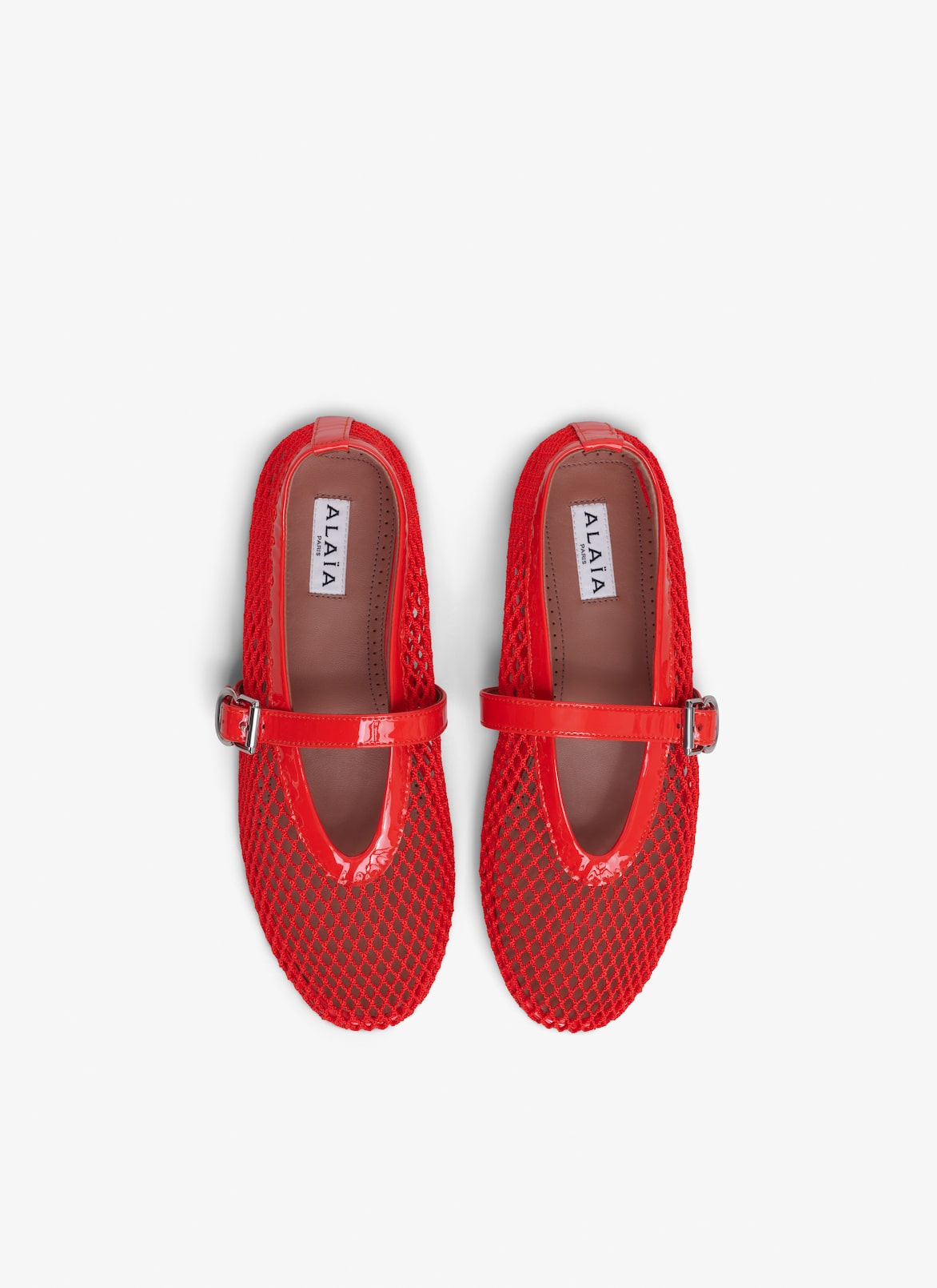 BALLET FLATS IN FISHNET ALAÏA ORANGE BALLET FLATS IN FISHNET